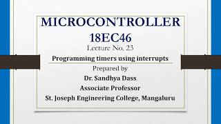 SJEC Lectures: MICROCONTROLLER-Programming 8051 timers using interrupts