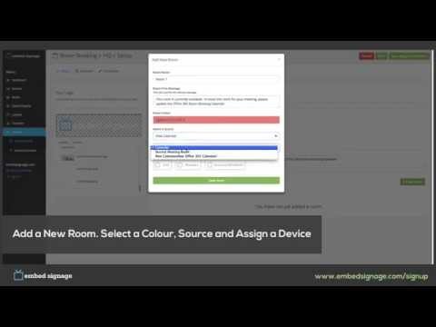 Room Booking Plugin Tutorial for Embed Signage - Digital Signage Software