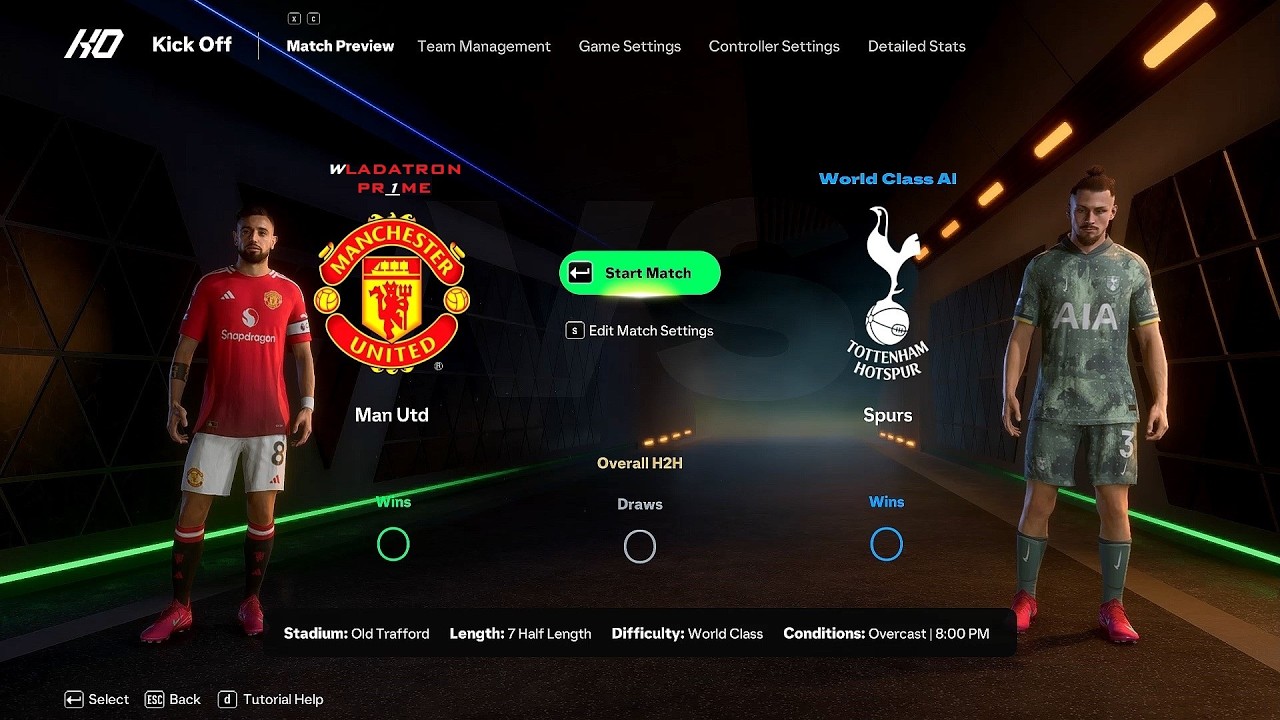 ⚽ FC 25 👹 Manchester United 🆚 Tottenham Hotspur ♌ Premier League 25/26 {World Class Ai} [RX 6600 🦅]