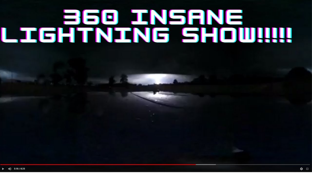 360 VR Camera Lightning Storm East of Canton, Tx Supercell April 29th 2017