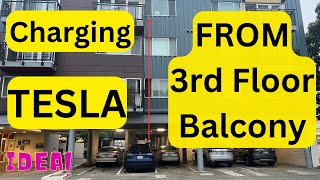 Apartment Living with a Tesla: How i charge my Tesla from 3rd floor balcony of my apartment