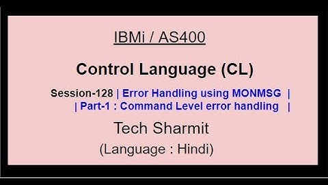 Error handling  (MONMSG) (Part-1) | IBM i | AS400 | CLLE | cl programming in IBM i  |