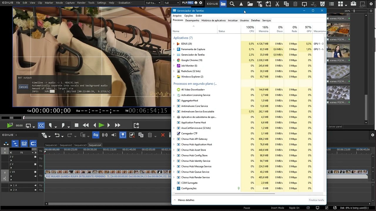 Edius 11 Bat Server Split audio