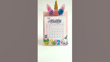DIY 2022 calendar at home | unicorn craft #shorts #newyearcraft