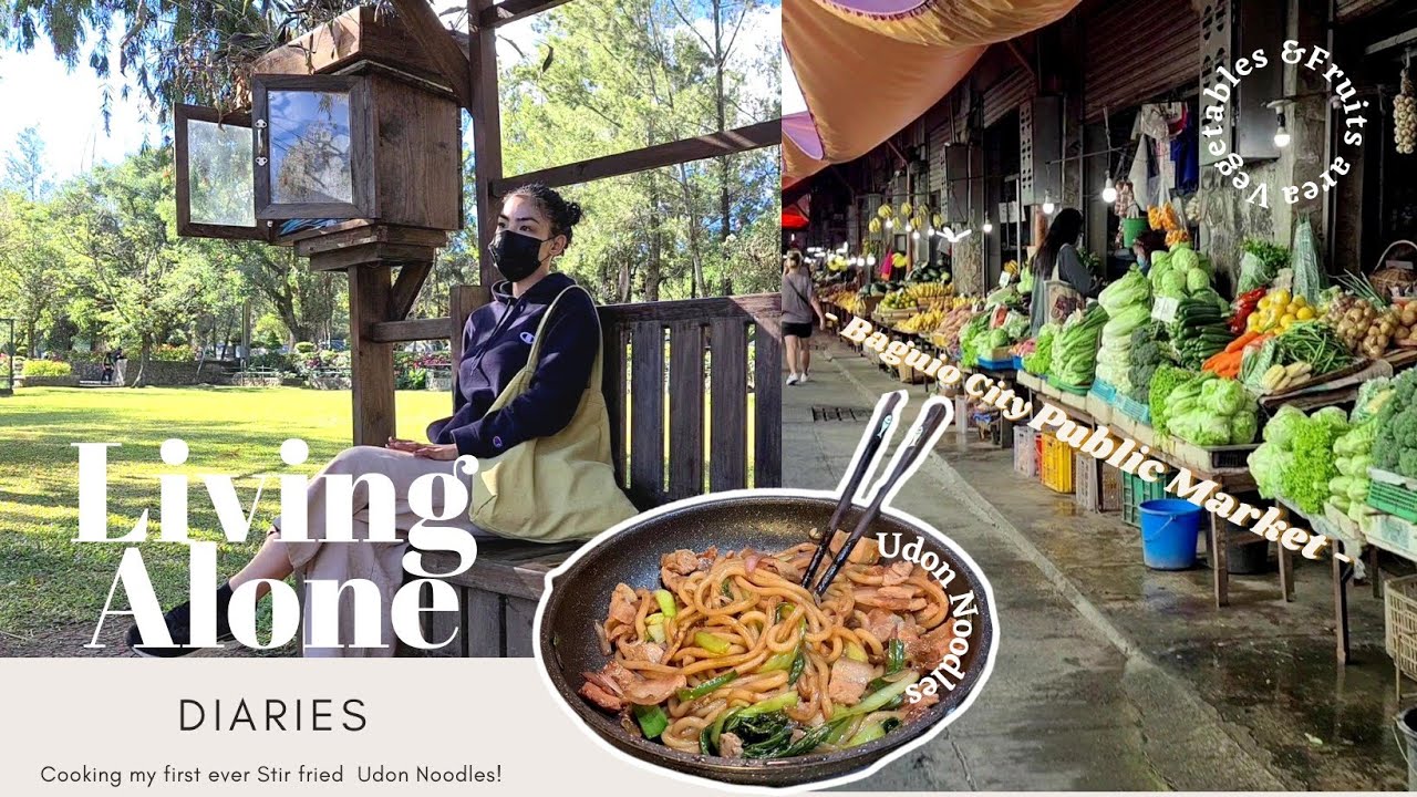 Living Alone Diaries| Relaxing Walk around Baguio City *Market, Cooking Stir fried Udon Noodles