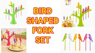 Bird shaped fork set | 6 piece fork set for fruits