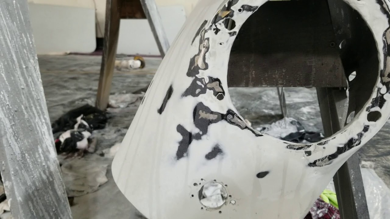 1958 MGA Restoration 16d Block Sanding RF Fender Hood and Trunk Lid