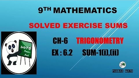 Samacheer 9th Std Maths||CH-6||TRIGONOMETRY|| EX:6.2|| SUM-1(i),(ii)|| (T.N)2020||In Tamil||NEW BOOK