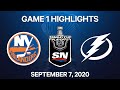 NHL Highlights | 3rd Round, Game 1: Islanders vs. Lightning – Sep. 7, 2020