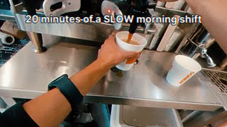 POV of a dunkin' shift manager during a SLOW morning.
