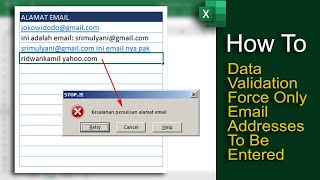 Data Validation Force Only Email Addresses To Be Entered