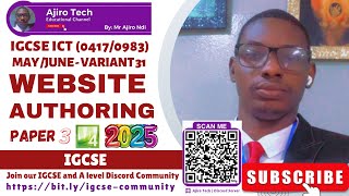 IGCSE ICT (0417/0983) Paper 3 Website Authoring May June 2025 Variant 31 | Microsoft Expression Web