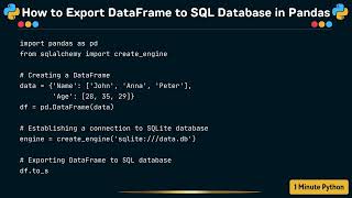 How to Export DataFrame to SQL Database in Pandas