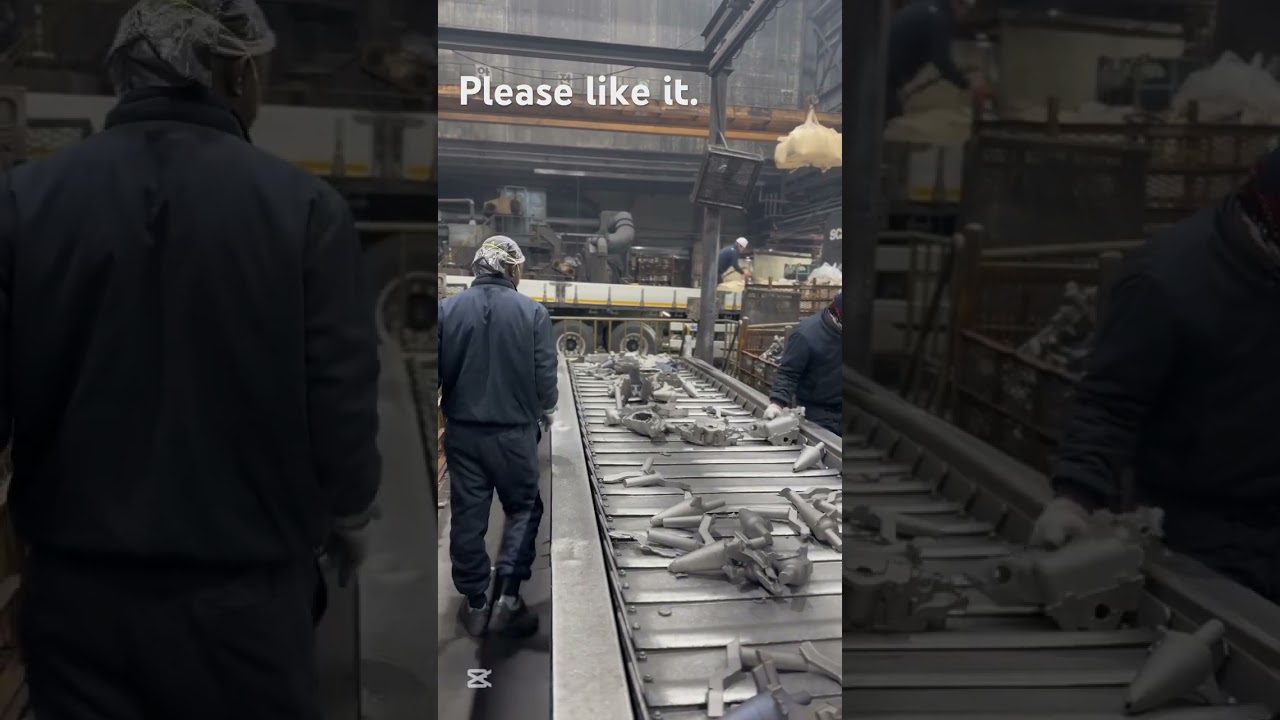 Metal after casting: cleaning stages. 