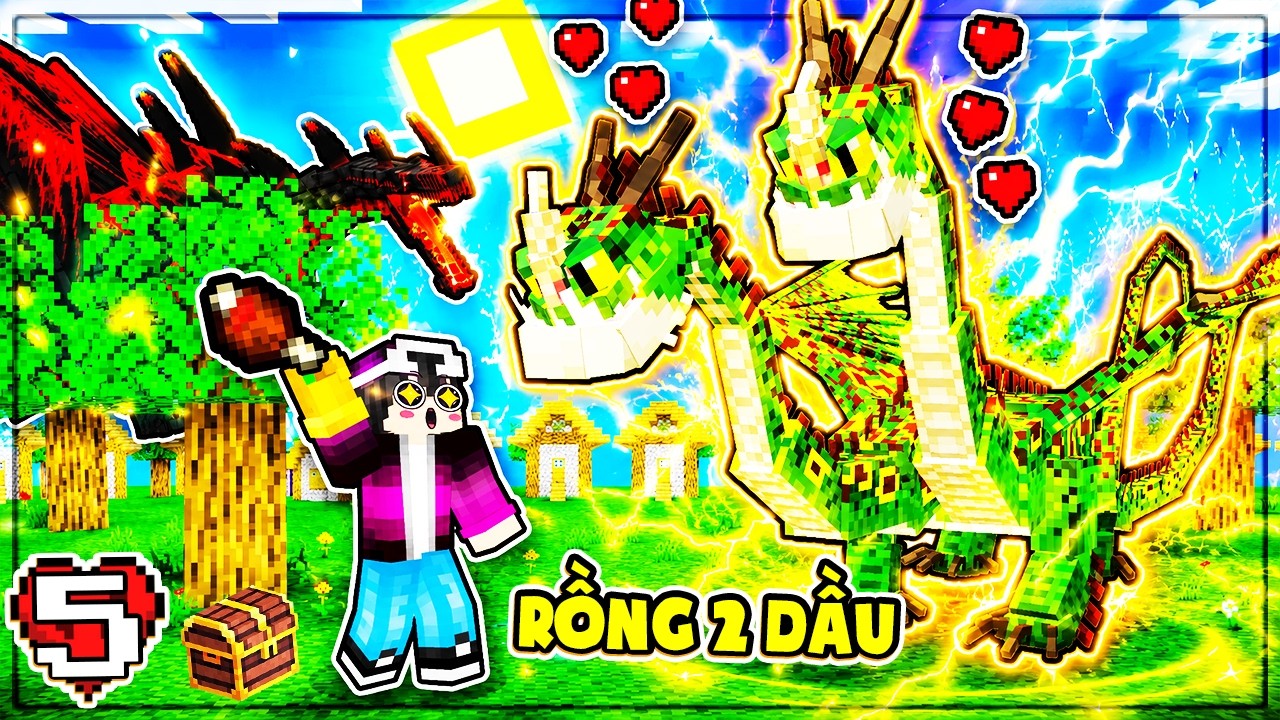 THUẦN HÓA THÀNH CÔNG RỒNG 2 ĐẦU🐉🐉| Minecraft Vương Quốc Rồng #5