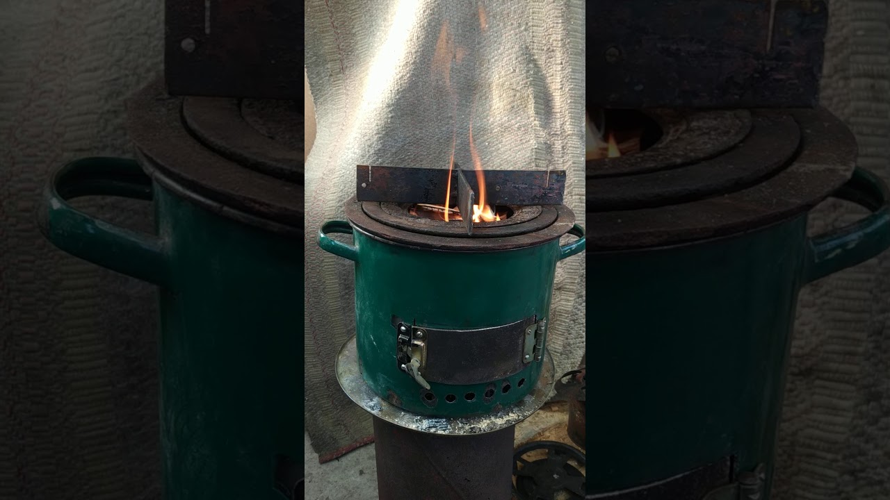 Печка из б/у кастрюли... - YouTube