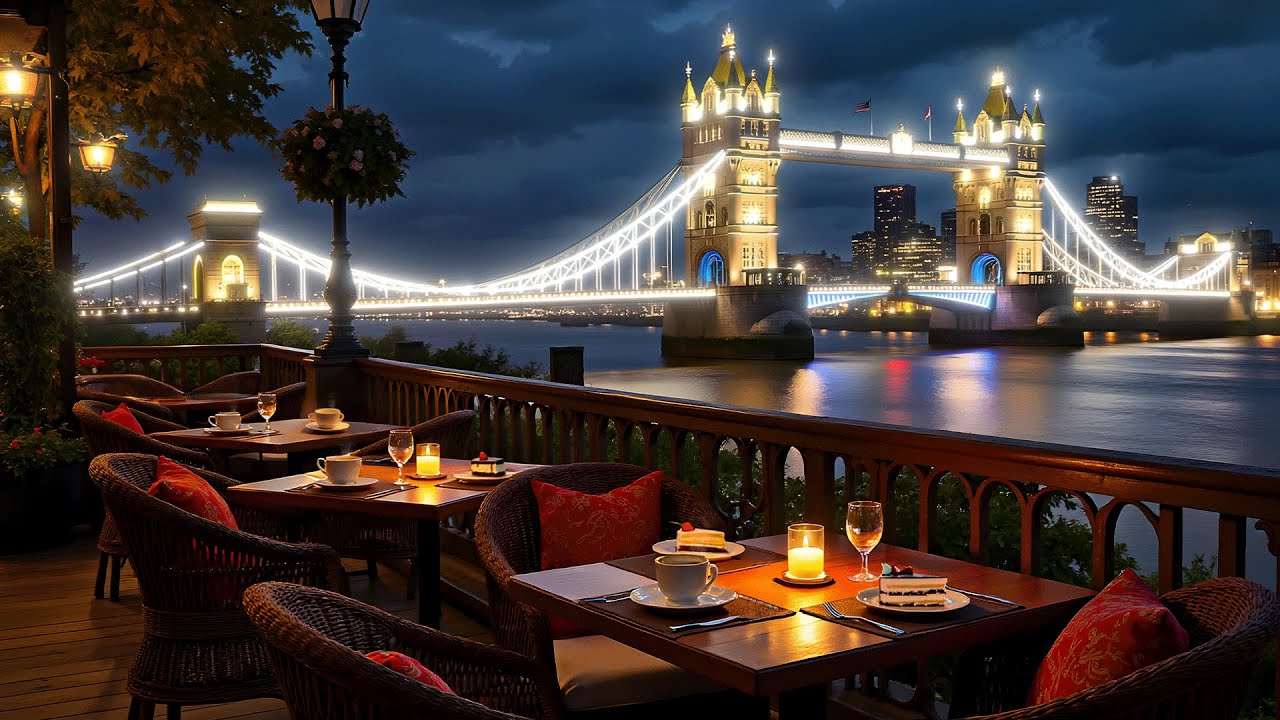 Night Jazz at London Coffee Shop Ambience ☕ Relaxing Jazz Instrumental Music for Study, Focus & Work