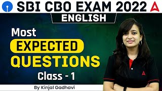 Sbi Cbo 2022  English Most Expected Questions Class1