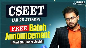 🚀 MOST AWAITED CSEET BATCH ANNOUNCEMENT | JAN 2026 ATTEMPT | Prof. Shubham Joshi #cseet #jan2026