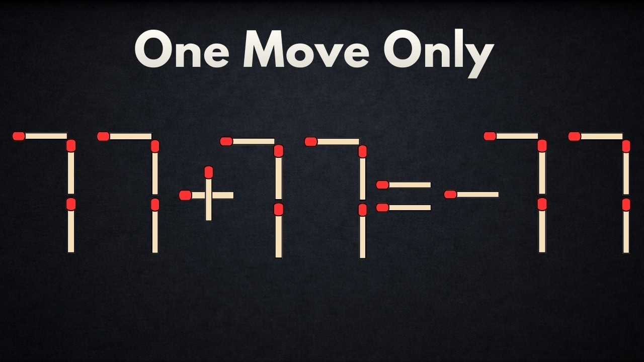 Move One Matchs Matchstick Puzzles: Brain Teaser — Move One Match - YouTube