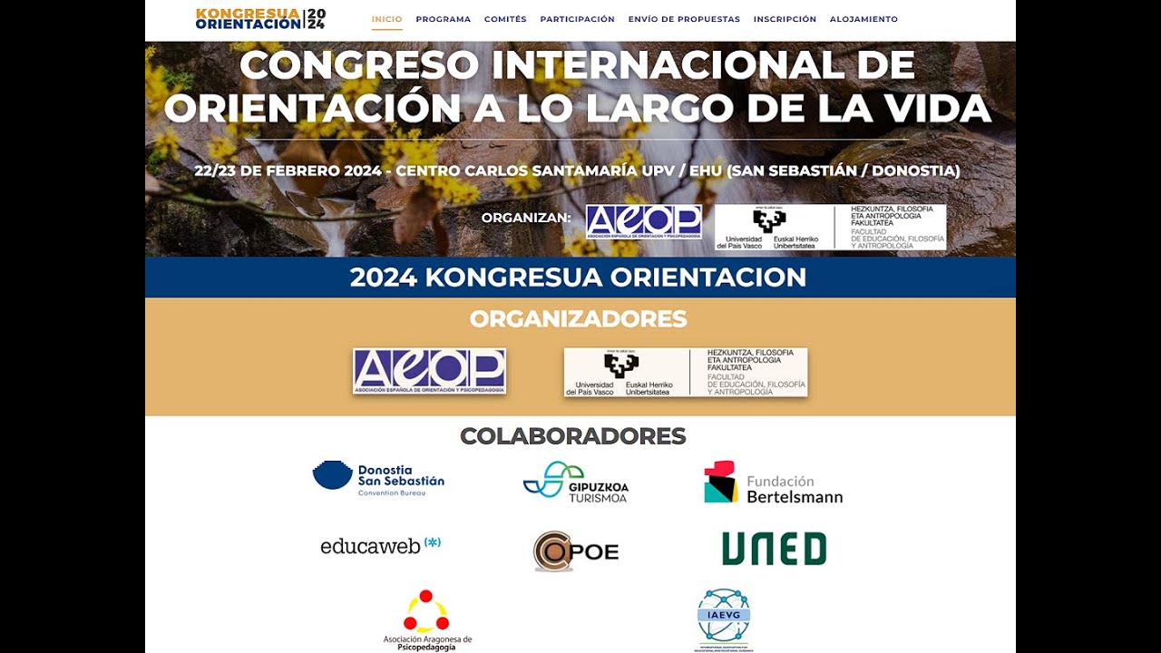 Congreso internacional de orientación a lo largo de la vida AEOP 2024 KONGRESUA San Sebastián
