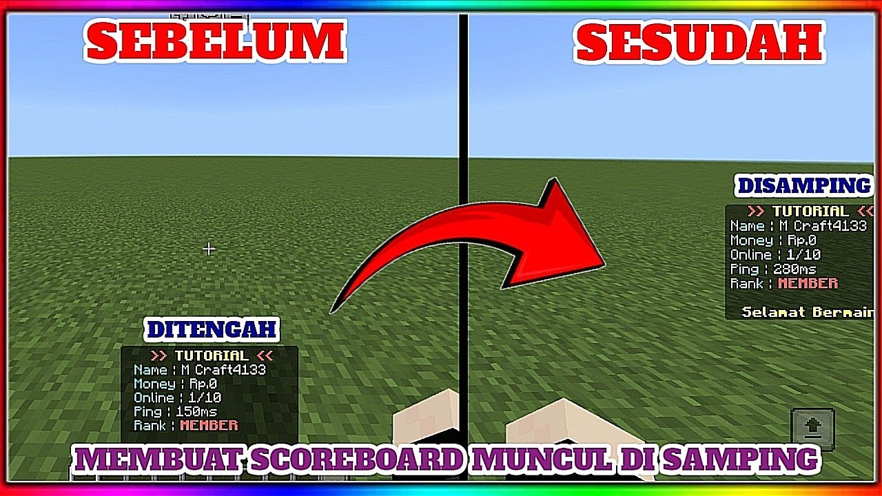 Cara membuat scoreboard muncul di samping di mcpe | Minecraft PE - YouTube