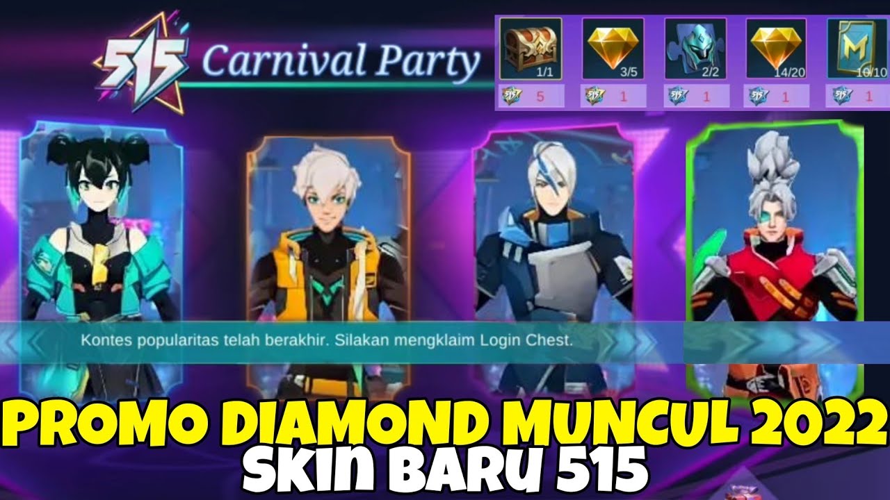 PROMO DIAMOND SKIN BARU 515 ! HANYA 1 DIAMOND EVENT MOBILE LEGENDS 2022