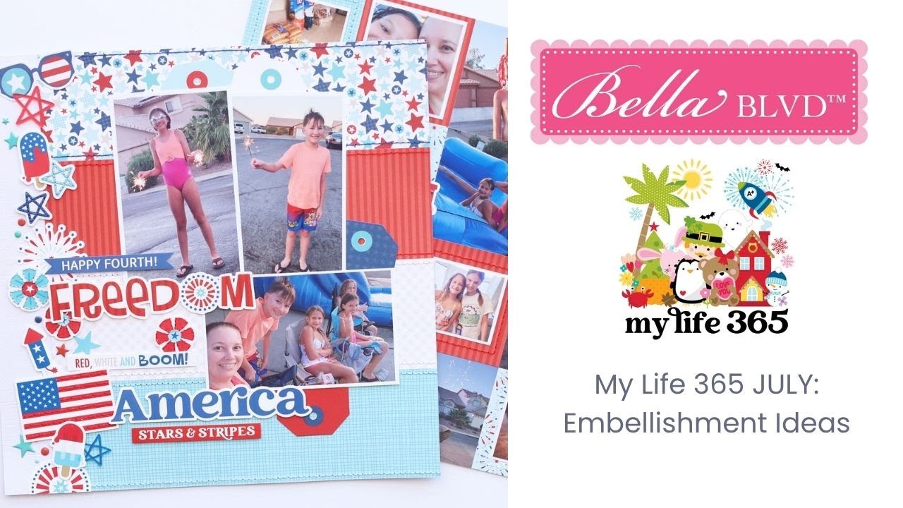Double Page Scrapbook Layout with 15 Photos! | Bella Blvd My Life 365 + Unique Embellishment Ideas