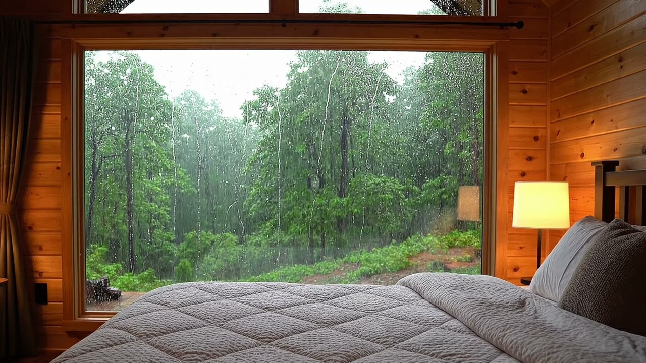 5 Hours Rain on the Cabin Window 🌧️ | Cozy Sleep Sounds, No Music