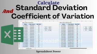How to Calculate Standard Deviation and Coefficient of Variation in Excel