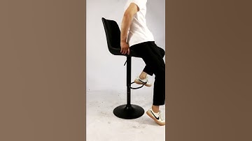 Height Adjustable Modern Bar stools for Kitchen, Vintage Leather, Retro Black