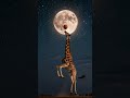 Giraffe Playing Basketball With The Moon
