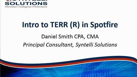 TIBCO Spotfire Best Practices: Intro to TERR  | - Part 1