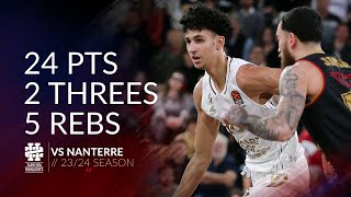 Zaccharie Risacher Scores 24 Pts, 2 Threes, And Grabs 5 Rebs Against Nanterre