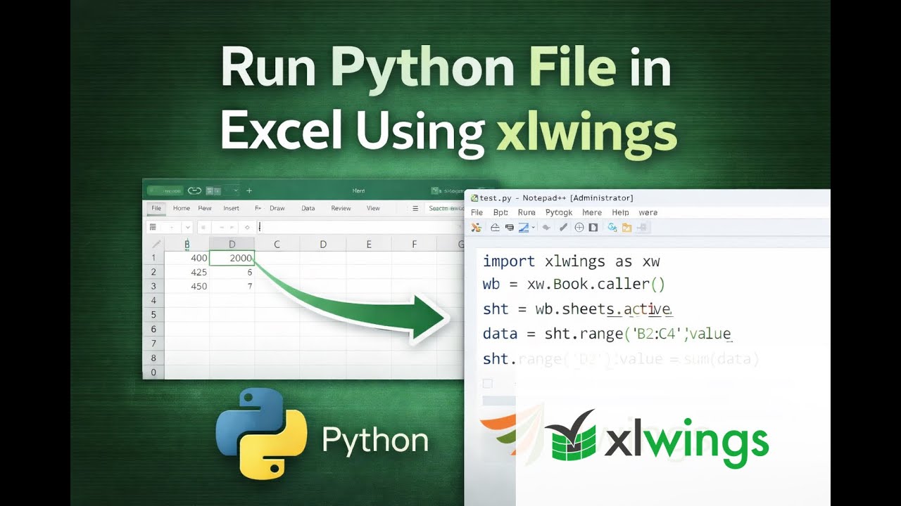Run Python from Excel Using xlwings | Getting Started (Part 1) - YouTube