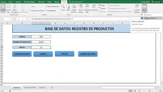 Base de Datos en EXCEL: Botones GUARDAR  BUSCAR  ELIMINAR con MENSAJE emergente de confirmación.