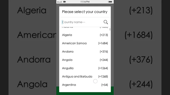 All country mobile code.