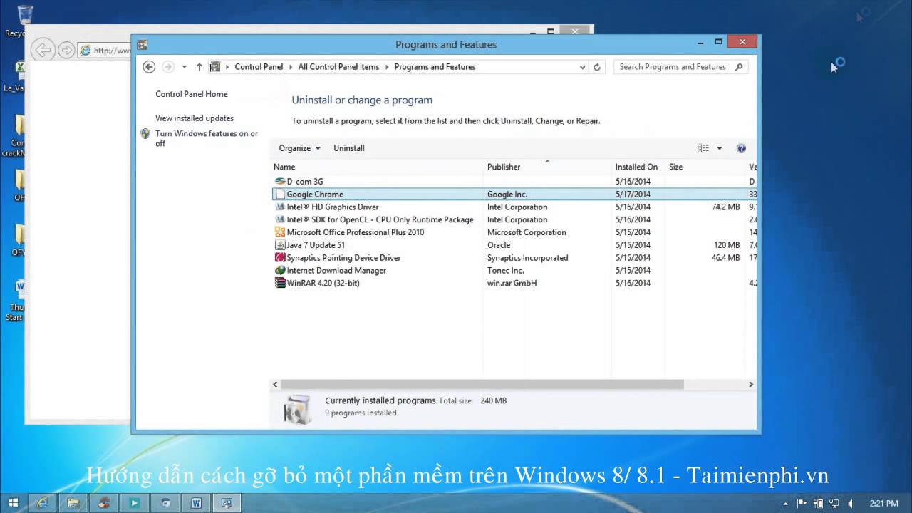 Cách gỡ bỏ một phần mềm trong Windows 8/8.1 – Taimienphi.vn