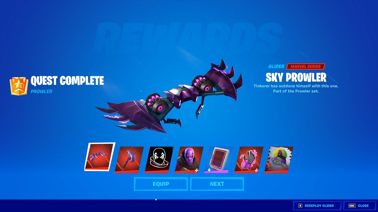 How to Unlock Sky Prowler Glider in Fortnite Search Chests Before Taking Any Damage in a Match