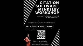 Citation Software Mendeley Workshop