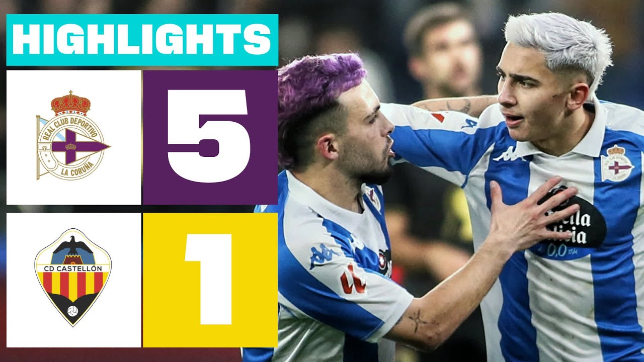 RC DEPORTIVO 5 - 1 CD CASTELLÓN I RESUMEN LALIGA HYPERMOTION - YouTube