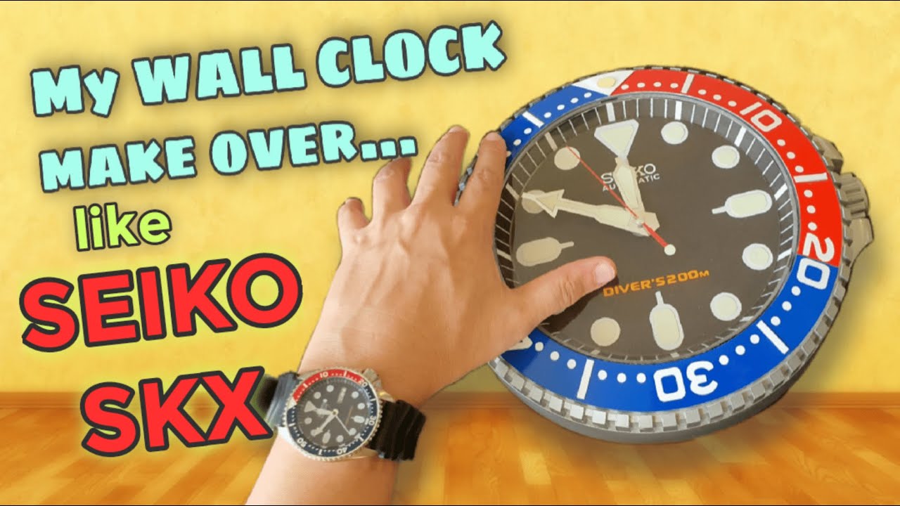 How to Make-over a WALL CLOCK, just like SEIKO SKX Watch (Tagalog, English  subtitles) - YouTube