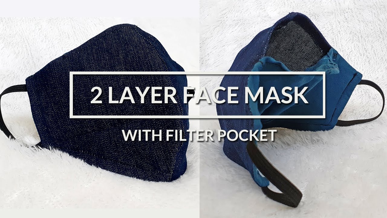HOW TO SEW MASK / 2 LAYERS WITH FILTER POCKET - YouTube