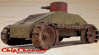 1918 Structo Wind Up Tank Restoration Motorized Army Tank Toy Rare Antique clockwork by Chip Channel Restorations 3,088,946 views 11 months ago 1 hour, 43 minutes