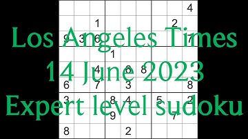 Sudoku solution – Los Angeles Times sudoku 14 June 2023 Expert level