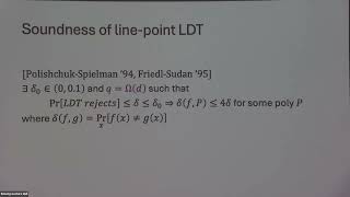 An Improved Line-Point Low-Degree Test - Prahladh Harsha