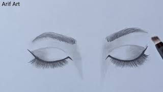 How to Draw  Closed Eyes Drawing Arif Art