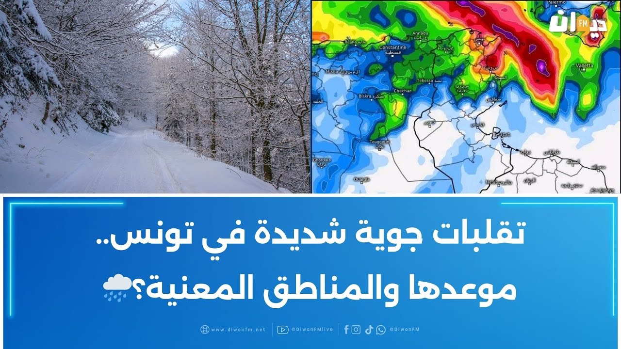 تقلبات جوية شديدة في تونس.. موعدها والمناطق المعنية؟🌧️