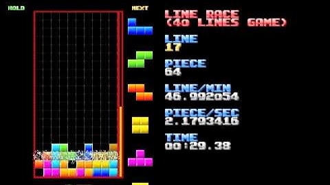 Tetris: 40 Lines - No Hold - 45.38 seconds