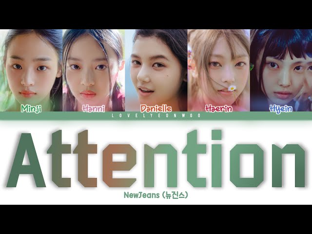 NewJeans (뉴진스) – Attention Lyrics (Color Coded Han/Rom/Eng) class=